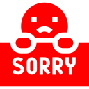 red sign with sorry text